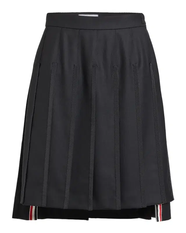 Pleated Bermuda-Length Skirt