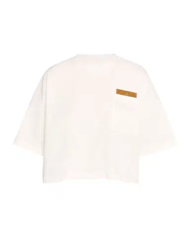 Bottega Veneta Intrecciato-Pocket Pima Cotton Jersey Crop T-Shirt | Thumbnail 1