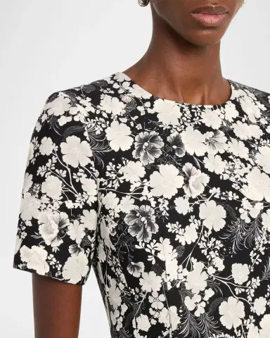 Adam Lippes Evangeline Two-Tone Floral Midi Dress | Thumbnail 5