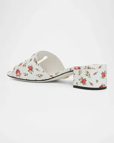Dolce & Gabbana 40mm DG Cutout Floral Leather Slides | Thumbnail 4 Dolce & Gabbana 40mm DG Cutout Floral Leather Slides | Thumbnail 4