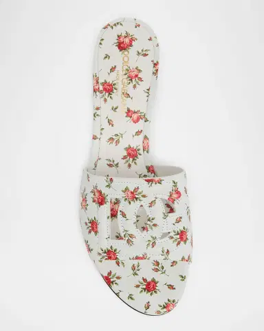Dolce & Gabbana 40mm DG Cutout Floral Leather Slides | Thumbnail 5 Dolce & Gabbana 40mm DG Cutout Floral Leather Slides | Thumbnail 5