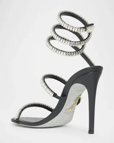René Caovilla 105mm Cleo Leather Baguette Crystal Sandals | Thumbnail 2