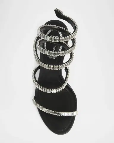 René Caovilla 105mm Cleo Leather Baguette Crystal Sandals | Thumbnail 3