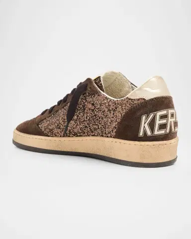 Golden Goose Ball Star Suede Glitter Low-Top Sneakers | Thumbnail 4 Golden Goose Ball Star Suede Glitter Low-Top Sneakers | Thumbnail 4