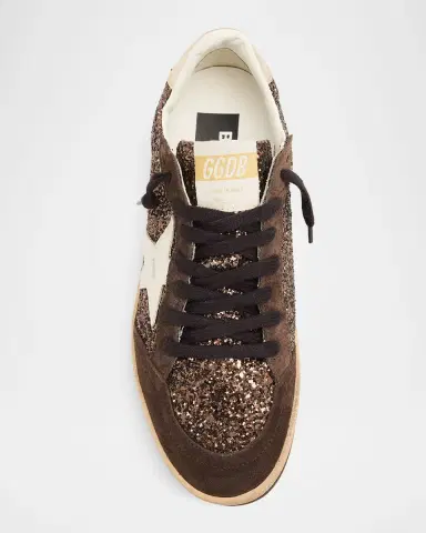Golden Goose Ball Star Suede Glitter Low-Top Sneakers | Thumbnail 5 Golden Goose Ball Star Suede Glitter Low-Top Sneakers | Thumbnail 5
