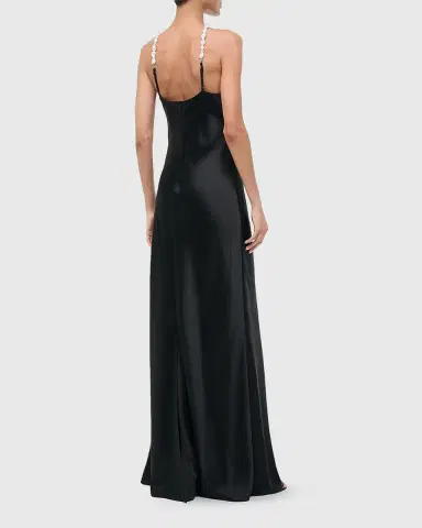 STAUD Cadence Satin Pearly-Strap Maxi Dress | Thumbnail 3 STAUD Cadence Satin Pearly-Strap Maxi Dress | Thumbnail 3