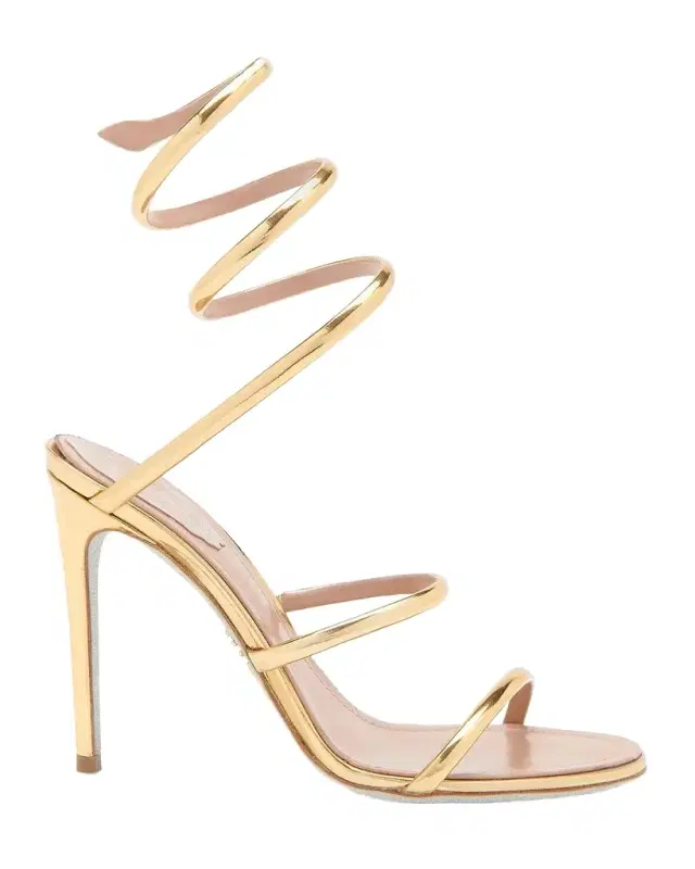 Rene Caovilla 105mm Cleo Metallic Leather Sandals