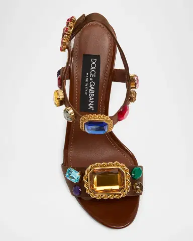 Dolce & Gabbana 105mm Stone Embellished Satin Sandals | Thumbnail 5 Dolce & Gabbana 105mm Stone Embellished Satin Sandals | Thumbnail 5