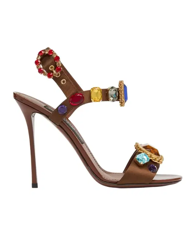 Dolce & Gabbana 105mm Stone Embellished Satin Sandals