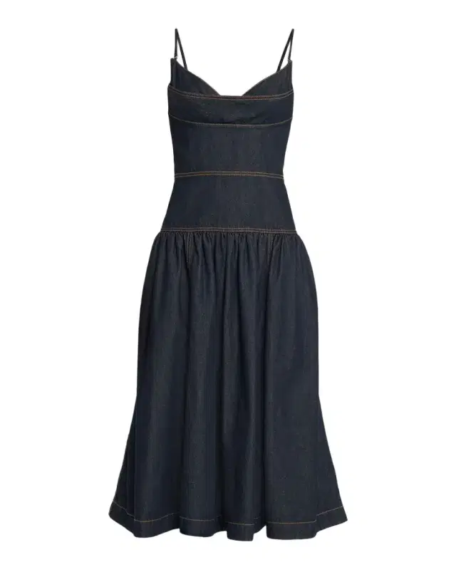 Denim Sleeveless Midi Dress