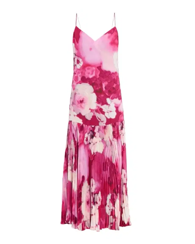 Camden Pleated Floral-Print Maxi Dress