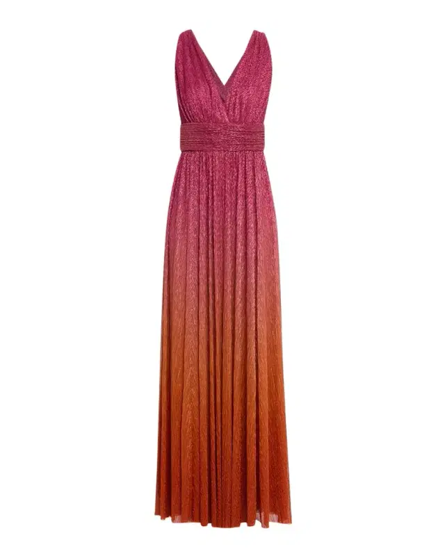 Ray Sleeveless Shimmer Ombre Gown