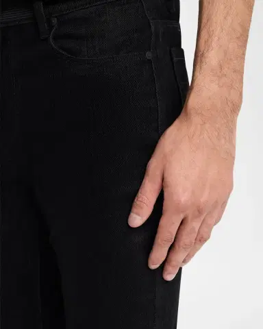 RTA Men's Bryant Black Denim Ripped Skinny Jeans | Thumbnail 5