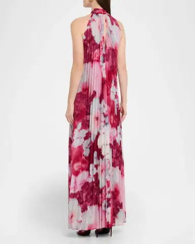 Ungaro Ira Pleated Floral-Print Halter Gown | Thumbnail 3