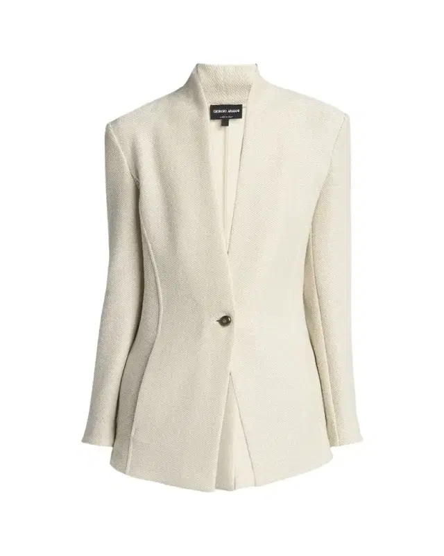 Single-Breasted Tweed Blazer Jacket