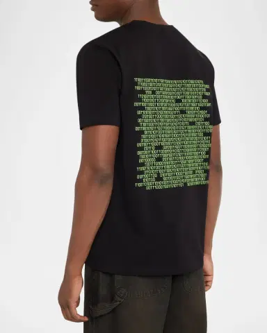 RTA Men 's Binary Code Cotton Logo T-Shirt | Thumbnail 3