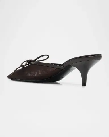 Miu Miu 55mm Bow Mesh Leather Mules | Thumbnail 4 Miu Miu 55mm Bow Mesh Leather Mules | Thumbnail 4