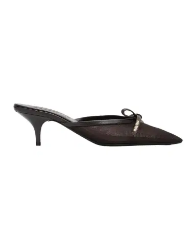 Miu Miu 55mm Bow Mesh Leather Mules | Thumbnail 1 Miu Miu 55mm Bow Mesh Leather Mules | Thumbnail 1