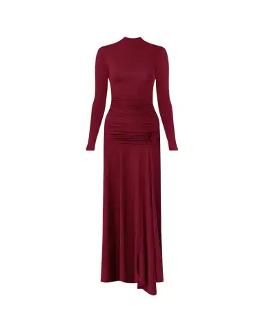 Maygel Coronel Mageia Ruched Mock-Neck Maxi Dress | Thumbnail 1 Maygel Coronel Mageia Ruched Mock-Neck Maxi Dress | Thumbnail 1