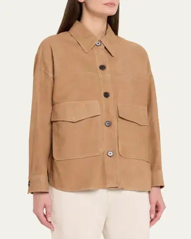 ARMA Kaylee Button-Down Lambskin Suede Jacket | Thumbnail 4 ARMA Kaylee Button-Down Lambskin Suede Jacket | Thumbnail 4