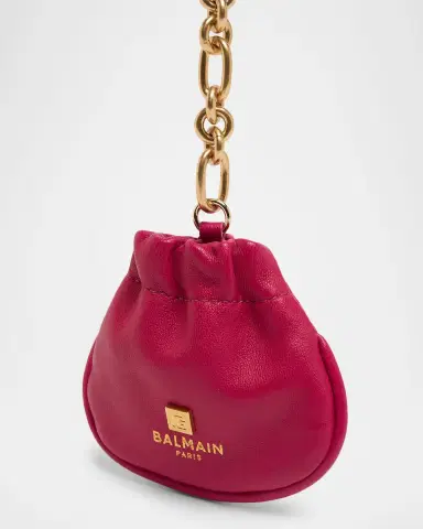 Balmain Pulse Leather Pouch Bag Charm | Thumbnail 2 Balmain Pulse Leather Pouch Bag Charm | Thumbnail 2