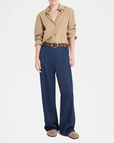 TWP Sulli Pants with Tux Stripes in Coated Viscose Linen | Thumbnail 2 TWP Sulli Pants with Tux Stripes in Coated Viscose Linen | Thumbnail 2