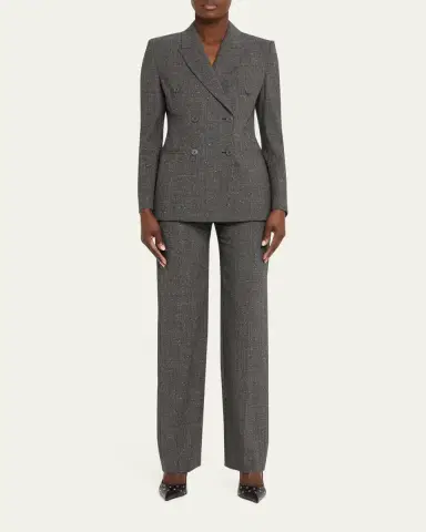 Alexander McQueen Double-Breasted Check Wool Tailored Jacket | Thumbnail 2 Alexander McQueen Double-Breasted Check Wool Tailored Jacket | Thumbnail 2