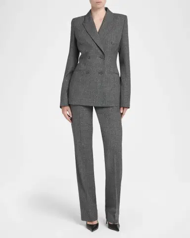 Alexander McQueen Double-Breasted Check Wool Tailored Jacket | Thumbnail 6 Alexander McQueen Double-Breasted Check Wool Tailored Jacket | Thumbnail 6