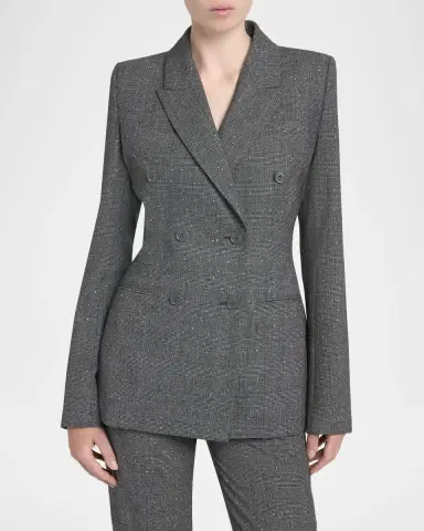 Alexander McQueen Double-Breasted Check Wool Tailored Jacket | Thumbnail 8 Alexander McQueen Double-Breasted Check Wool Tailored Jacket | Thumbnail 8