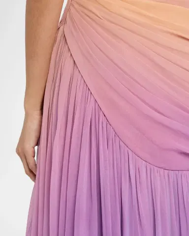 Pamella Roland Strapless Ombre Chiffon Drop-Waist Gown | Thumbnail 5