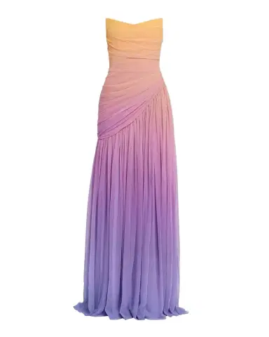 Pamella Roland Strapless Ombre Chiffon Drop-Waist Gown | Thumbnail 1