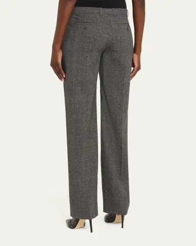 Alexander McQueen Prince of Wales Wool Straight-Leg Trousers | Thumbnail 3