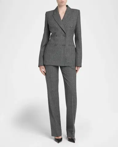 Alexander McQueen Prince of Wales Wool Straight-Leg Trousers | Thumbnail 6