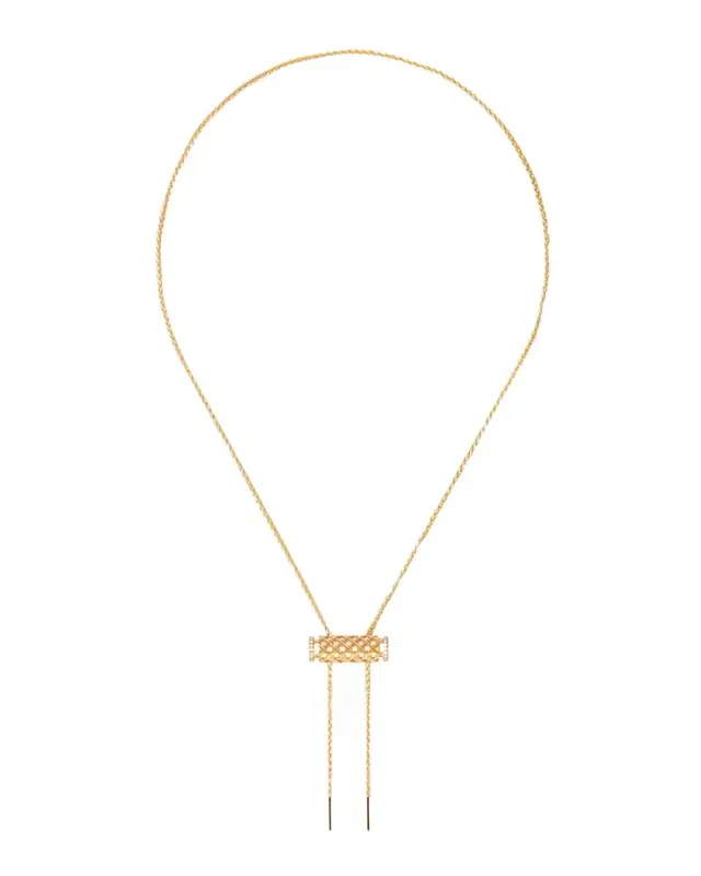 18K Full Pave Latch Pendant on MM Chain Necklace