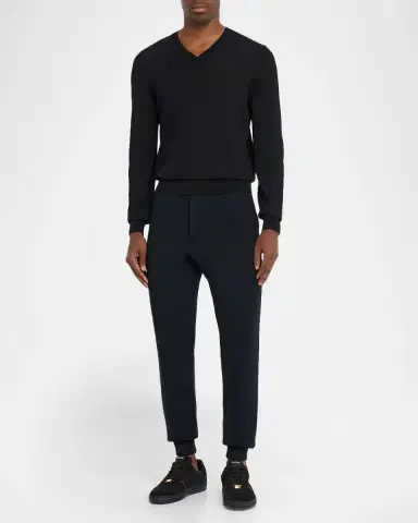 Tom Ford Men's Double-Faced Pintuck Jogger Pants | Thumbnail 2