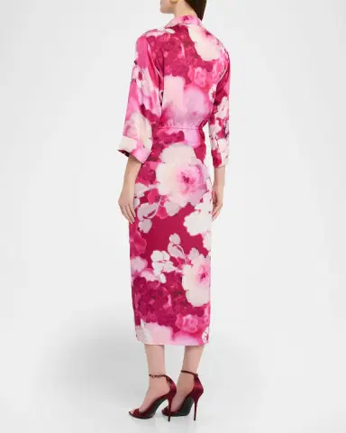 Ungaro Imani Floral-Print Midi Wrap Dress | Thumbnail 2 Ungaro Imani Floral-Print Midi Wrap Dress | Thumbnail 2