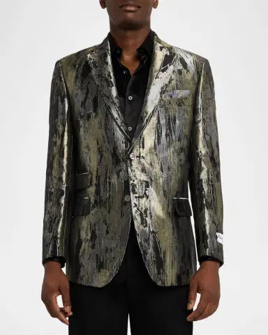 Robert Graham Men's Teagan Metallic Woven Blazer | Thumbnail 4