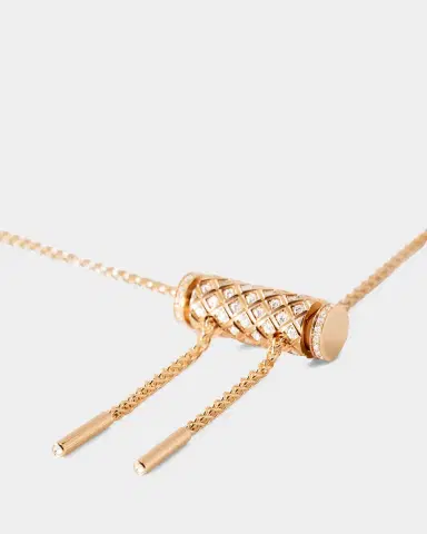 Nouvel Heritage 18K Full Pave Latch Pendant on GM Chain Necklace | Thumbnail 3 Nouvel Heritage 18K Full Pave Latch Pendant on GM Chain Necklace | Thumbnail 3