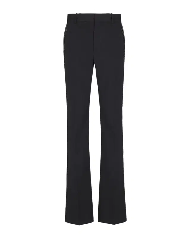 Men 's Straight-Leg Trousers with Crystal Embroidery