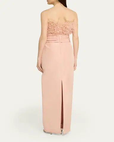 Oscar de la Renta Strapless Dramatic Point D'esprit Silk Column Gown | Thumbnail 3 Oscar de la Renta Strapless Dramatic Point D'esprit Silk Column Gown | Thumbnail 3
