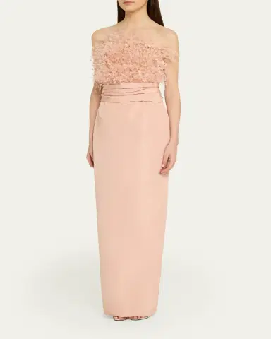 Oscar de la Renta Strapless Dramatic Point D'esprit Silk Column Gown | Thumbnail 4 Oscar de la Renta Strapless Dramatic Point D'esprit Silk Column Gown | Thumbnail 4