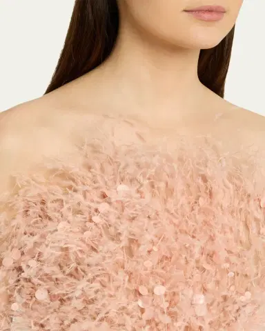 Oscar de la Renta Strapless Dramatic Point D'esprit Silk Column Gown | Thumbnail 5 Oscar de la Renta Strapless Dramatic Point D'esprit Silk Column Gown | Thumbnail 5