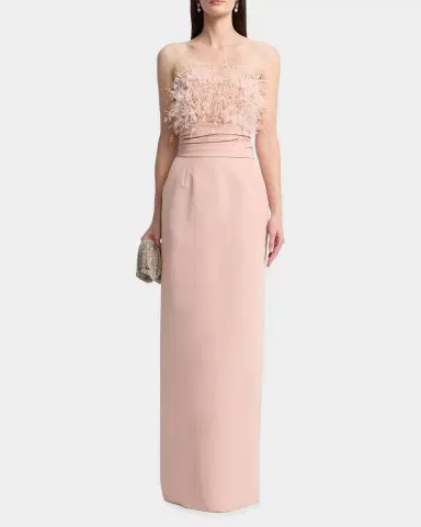 Oscar de la Renta Strapless Dramatic Point D'esprit Silk Column Gown | Thumbnail 6 Oscar de la Renta Strapless Dramatic Point D'esprit Silk Column Gown | Thumbnail 6