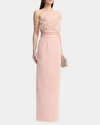 Oscar de la Renta Strapless Dramatic Point D'esprit Silk Column Gown | Thumbnail 8 Oscar de la Renta Strapless Dramatic Point D'esprit Silk Column Gown | Thumbnail 8