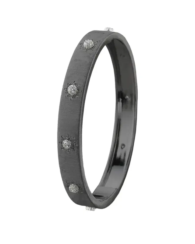 Macri Classica 18K White Gold Diamond Bangle Bracelet