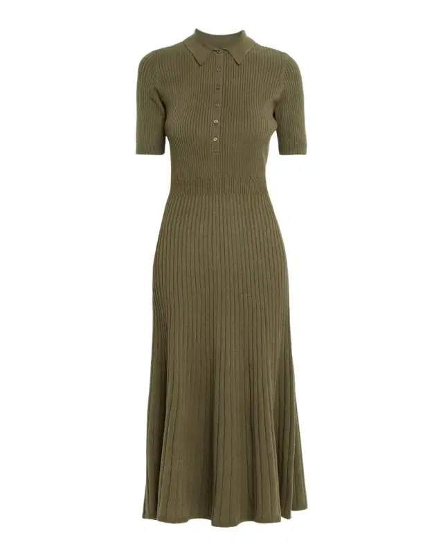 Mathilda Short-Sleeve Rib-Knit Dress