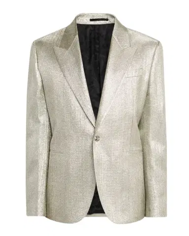 Versace Men 's Peak-Lapel Metallic-Woven Evening Jacket | Thumbnail 1 Versace Men 's Peak-Lapel Metallic-Woven Evening Jacket | Thumbnail 1
