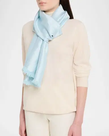 Carolyn Rowan Metallic Cotton and Viscose Shawl | Thumbnail 2