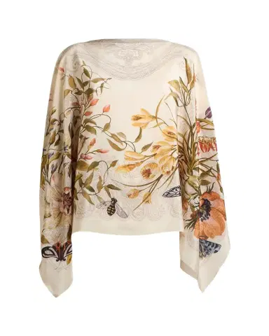Etro Floral-Print Silk Poncho Top | Thumbnail 1 Etro Floral-Print Silk Poncho Top | Thumbnail 1