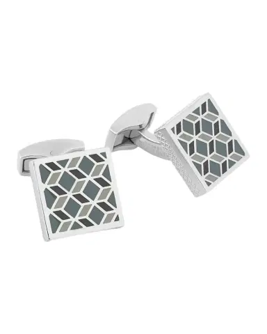 Tateossian Men 's Square 3D Cube Enamel Cufflinks | Thumbnail 1 Tateossian Men 's Square 3D Cube Enamel Cufflinks | Thumbnail 1